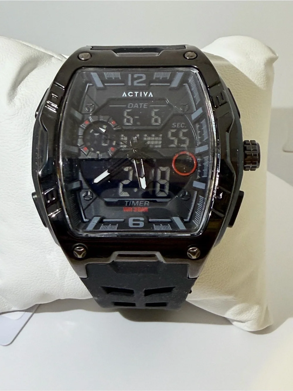 Activa Venzis Men’s  Black Digital Sports Watch With Light Up Dial 50mm